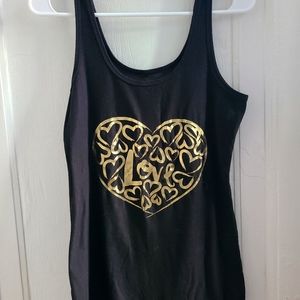 No Boundaries Love Gold Design Tank Top